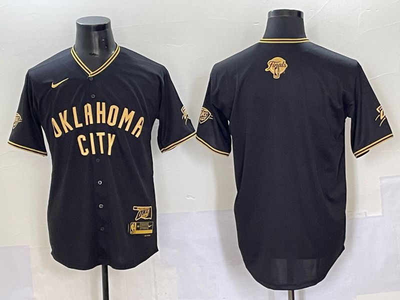 Men 2025 Oklahoma City Thunder Blank Black Joint Name Nike NBA Jersey style 10